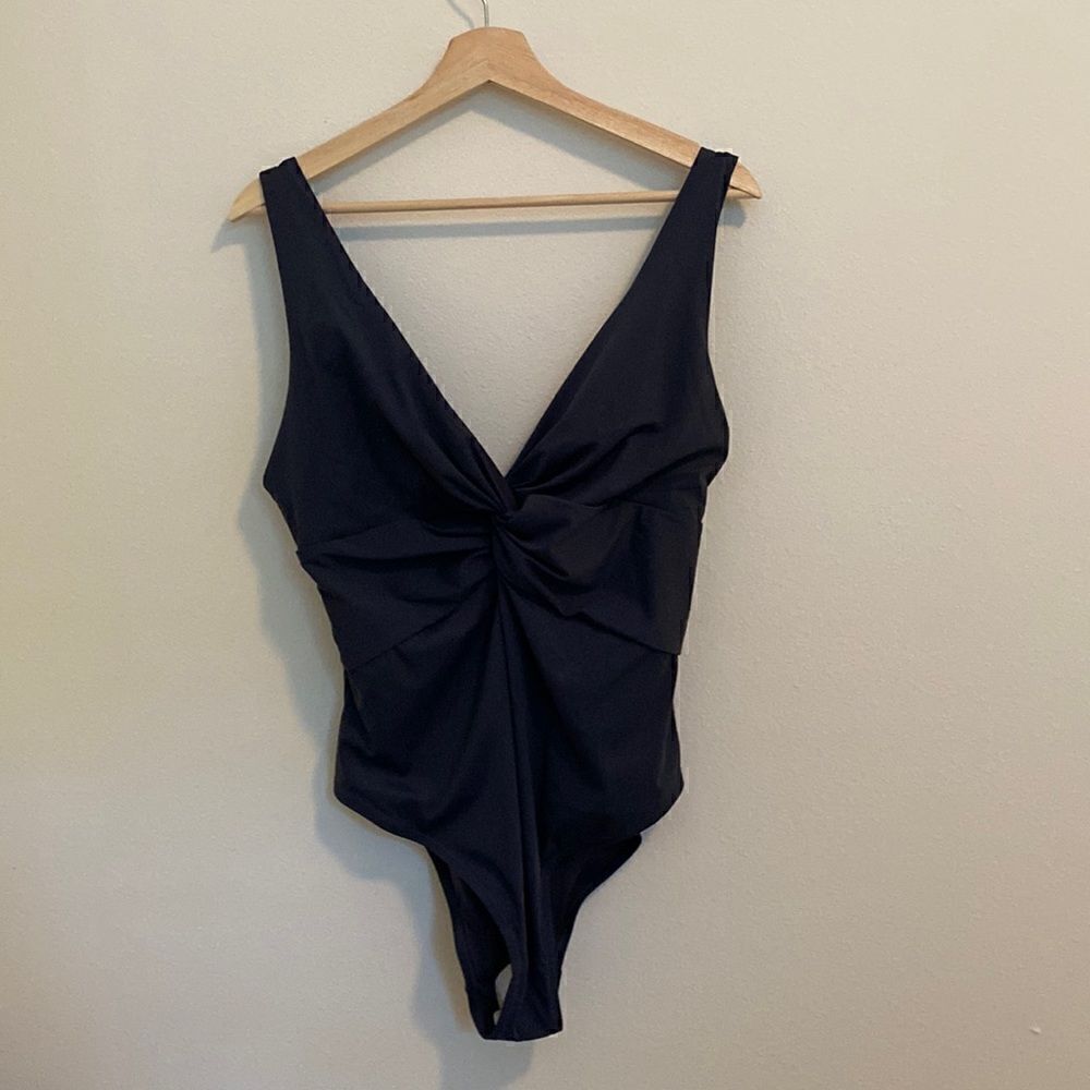 NWT H@M Gray One Piece Swimsuit Size Large